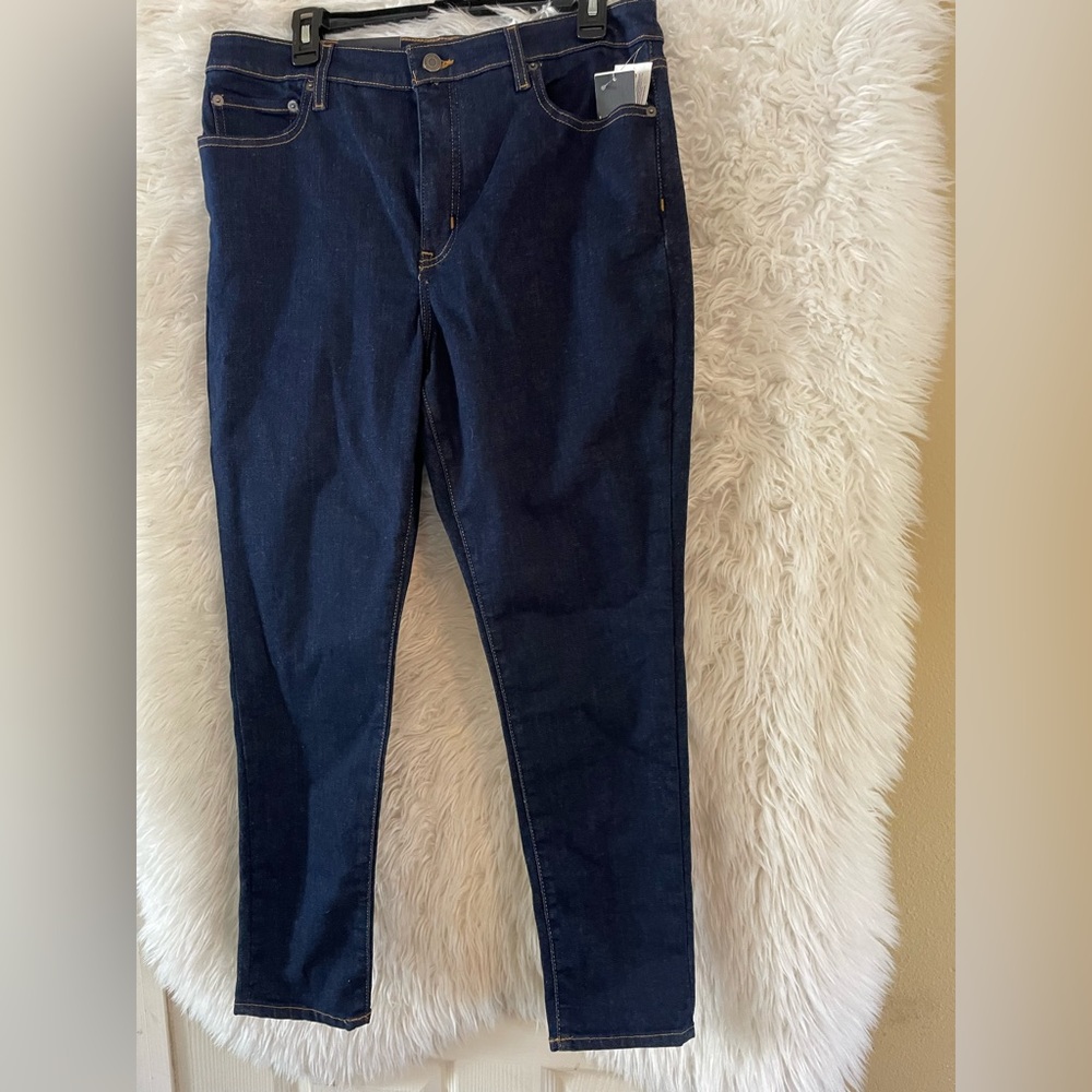Lauren Ralph Lauren NWT Women’s High-Rise Skinny Ankle Denim Blue Jeans-Size 14